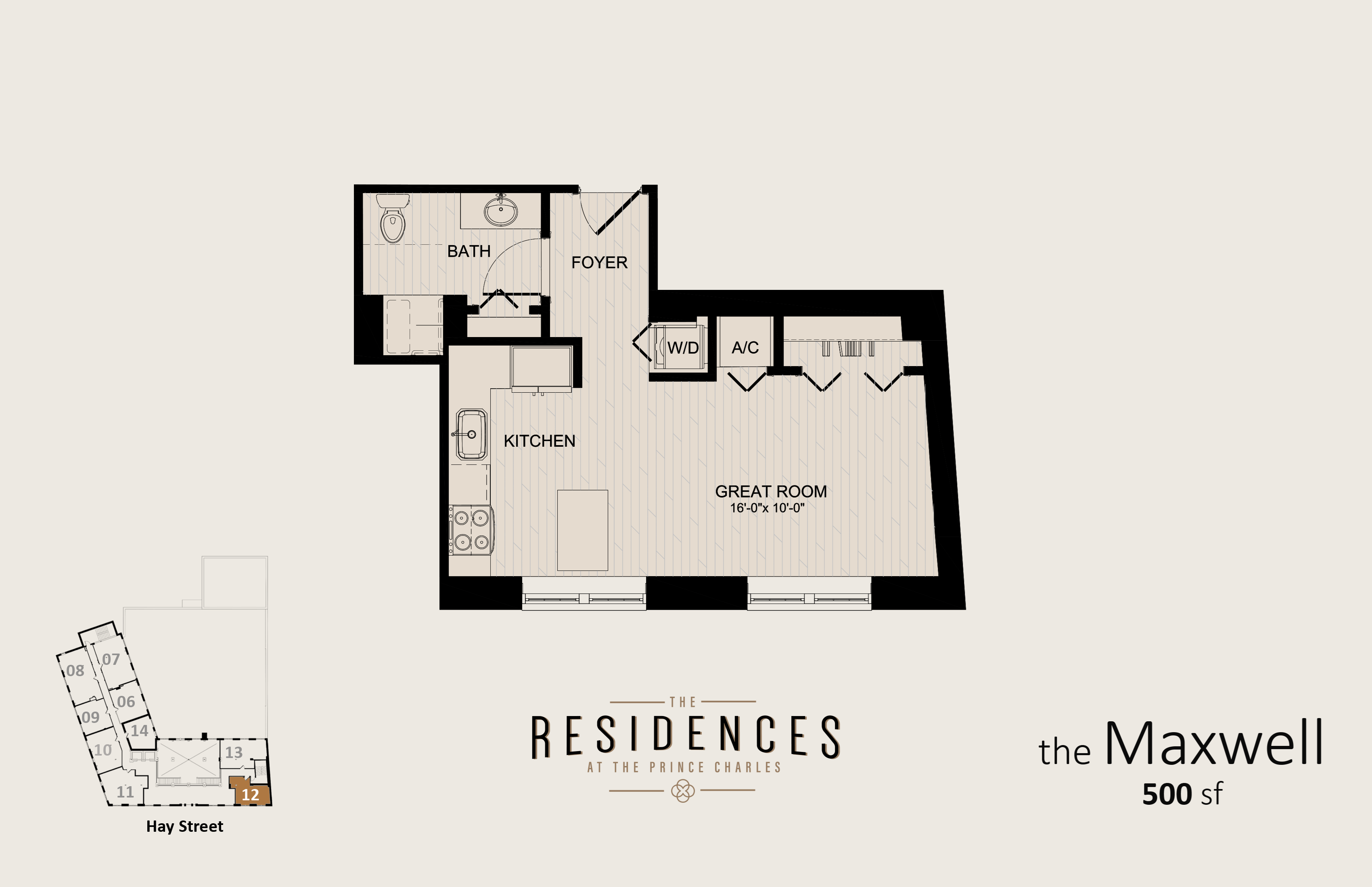The Maxwell (Studio) Floor Plan 3